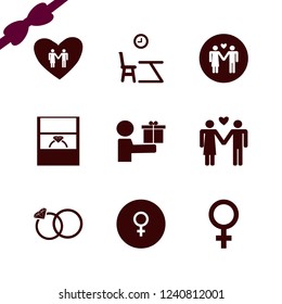 relationship icon. relationship vector icons set lesson begining, female gender symbol, man woman love and wedding ring
