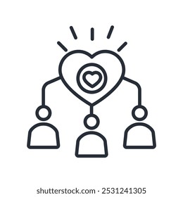 Beziehungssymbol vector.Editable stroke.linear style Zeichen zur Verwendung Web-Design, logo.Symbol-Illustration.