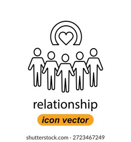 iconos de relación. Ilustraciones planas de iconos de vectores de relación para el Web. Ilustraciones vectoriales de íconos de la compañía.