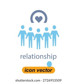 ícones de relacionamento. Ilustrações planas de ícones de vetor de relacionamento para a Web. Ilustrações vetoriais de ícones da empresa.