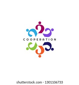 Relationship icons template, vector logo for business corporate, teamwork, community, cooperation, people, elements, illustration -vector