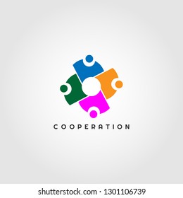 Relationship icons template, vector logo for business corporate, teamwork, community, cooperation, people, elements, illustration -vector