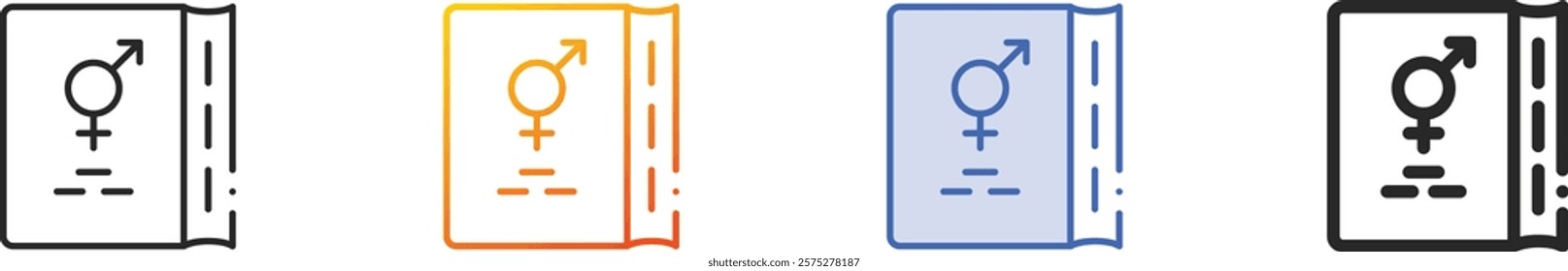 relationship icon.Thin Linear, Gradient, Blue Stroke and bold Style Design Isolated On White Background