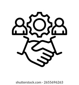 Ilustración vectorial de línea de iconos de gestión de relaciones