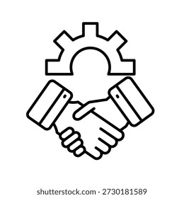 Ilustración vectorial de iconos de esquema de gestión de relaciones