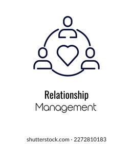 Relationship Management vector line Icon.