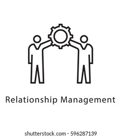 Relationship Management Vector Line Icon 