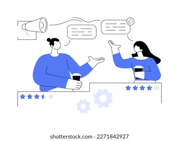 Relationship marketing abstract concept vector illustration. Customer relationship strategy, focus on consumer loyalty, brand interaction and long-term engagement, social media abstract metaphor.