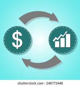 relationship money and business success icon