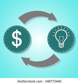 relationship money and idea icon business