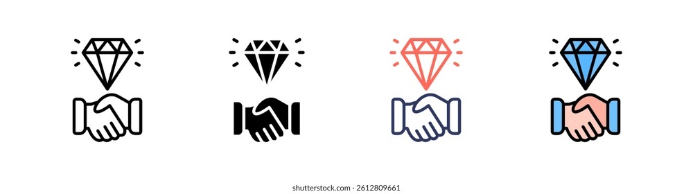 Relationship Multi Style Icon Set Vector