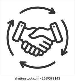 Relationship Outline Icon Vector Illustration