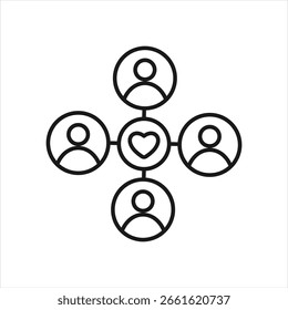 Relationship Outline Icon Vector Illustration