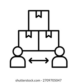 Ilustração do vetor de ícone de contorno de relacionamento