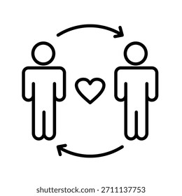 Ilustração do vetor de ícone de contorno de relacionamento