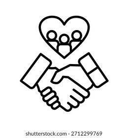 Ilustração do vetor de ícone de contorno de relacionamento