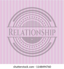 Relationship realistic pink emblem