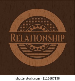 Relationship realistic wooden emblem