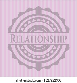 Relationship retro style pink emblem