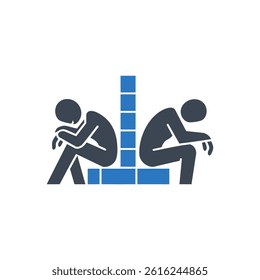 Relationship Separation Barrier Icon On White Background
