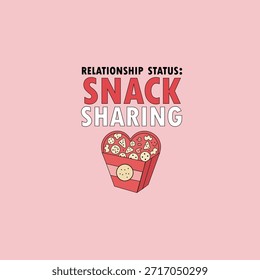 Relationship Status: Snack Sharing: A playful graphic captures the essence of shared love, where the shared snack is the essence of a romantic bond.