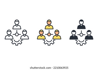 relationship thin line icons. Vector illustration isolated on white. Editable stroke.