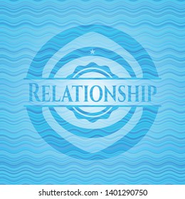 Relationship water badge background. Vector Illustration. Detailed.