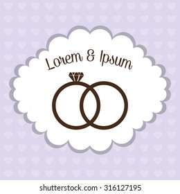 Relationship, wedding and love  celebration graphic design, vector illustration