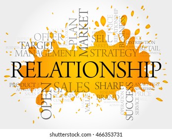 Relationship Word Cloud Collage Business Concept Stock Vector (Royalty ...