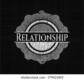 Relationship written with chalkboard texture