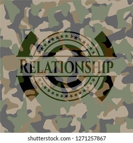 Relationship written on a camo texture