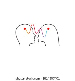 Relationships between man and woman, interpersonal communication, therapy abstract illustration, love symbol