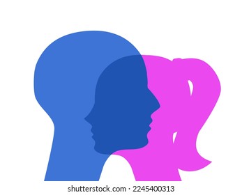 Las relaciones entre hombres y mujeres vectoriales. Símbolo de amor