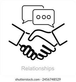 Relationships and handshake icon concept