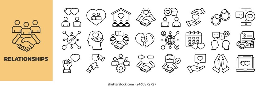 Relationships Icon Set For Design Elements