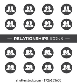 Relationships Icons that can be used in your Websites, Flyers, Posters, or in your Infographics.