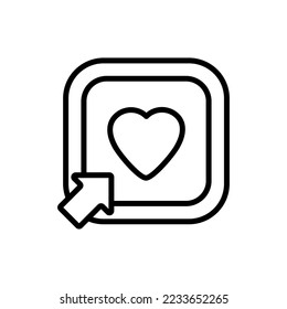 Relationships line icon. Hearts, broken, dating app, finger, like, website, computer, meeting, date, love, acquaintance. Feelings concept. Vector line icon on white background