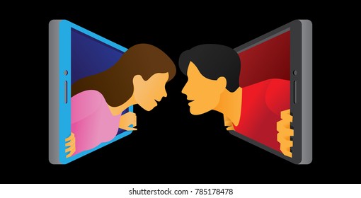 relationships of social media vector design