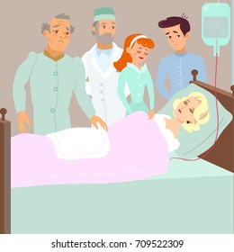 Relatives came to the patient