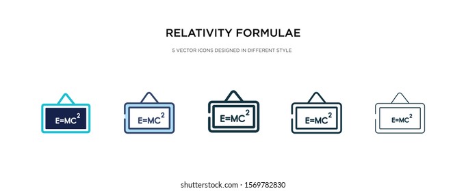 relativity formulae icon in different style vector illustration. two colored and black relativity formulae vector icons designed in filled, outline, line and stroke style can be used for web,