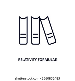 relativity formulae outline icon.  Thin line icon from education collection. Editable vector isolated on white background