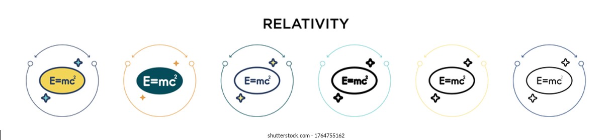 Relativity icon in filled, thin line, outline and stroke style. Vector illustration of two colored and black relativity vector icons designs can be used for mobile, ui, web