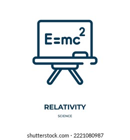 Relativity icon. Linear vector illustration from science collection. Outline relativity icon vector. Thin line symbol for use on web and mobile apps, logo, print media.