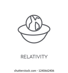Relativity linear icon. Modern outline Relativity logo concept on white background from ASTRONOMY collection. Suitable for use on web apps, mobile apps and print media.