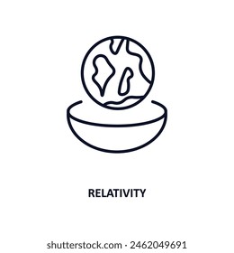 relativity outline icon.  Thin line icon from astronomy collection. Editable vector isolated on white background