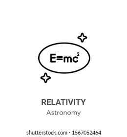 Relativity outline vector icon. Thin line black relativity icon, flat vector simple element illustration from editable astronomy concept isolated on white background