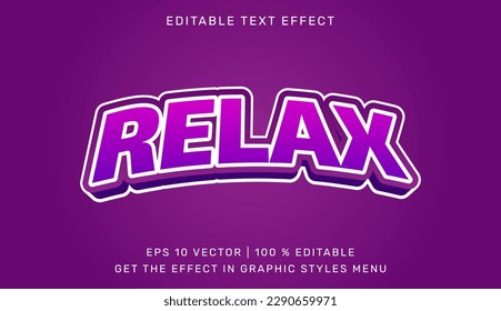 Relax 3d editable text effect template. Suitable for brand or business logos