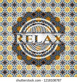 Relax arabesque badge. arabic decoration.