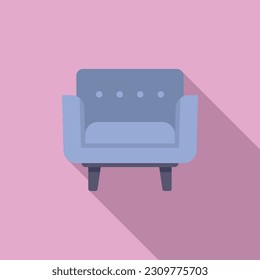 Relax armchair icon flat vector. Furniture chair. Travel holiday