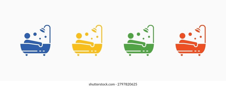 Relax Bath Icon Set Color Multiple Style Collection Illustration